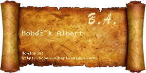 Bobák Albert névjegykártya