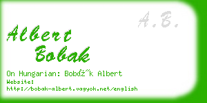 albert bobak business card